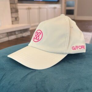 G/FORE Unisex Light Cream Hat with Pink Circle G’s logo NWT